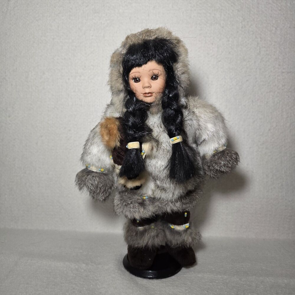 Alaskan Friends Adorable Eskimo Doll And Baby with Fur Coat by Arctic Circle